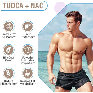 TUDCA with NAC Supplement 1200Mg - 60 Capsules,Powerful TUDCA Bile Salt plus N-Acetyl-Cysteine,Antioxidant Supplements for Liver,Digestion,Pack of 1,60.0 Count
