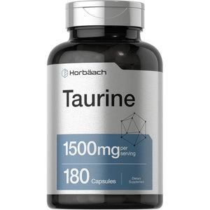 Horbäach Taurine 1500Mg | 180 Capsules | Amino Acid Supplement | Non-Gmo and Gluten Free