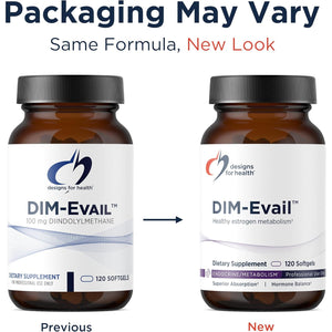 Designs for Health Dim-Evail - 100Mg DIM Supplement Enhanced Absorption Diindolylmethane - Supports Healthy Estrogen Metabolism & Women'S Health - Non-Gmo & Soy-Free (120 Softgels)