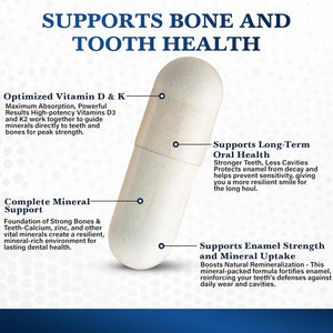 Living Well with Dr. Michelle Tooth & Bone Formula - Supplement with Calcium for Bone Strength & Tooth Enamel Support, D3 + K2, 120 Capsules, Non-Gmo, Gluten-Free