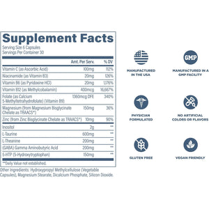Revive MD Calm, Emotional Well-Being Support Supplement - Stress Management for Men & Women - Mood Enhancement Supplement Promotes Relaxation with L-Theanine, GABA & 5-HTP (180 Capsules, 30 Servings)