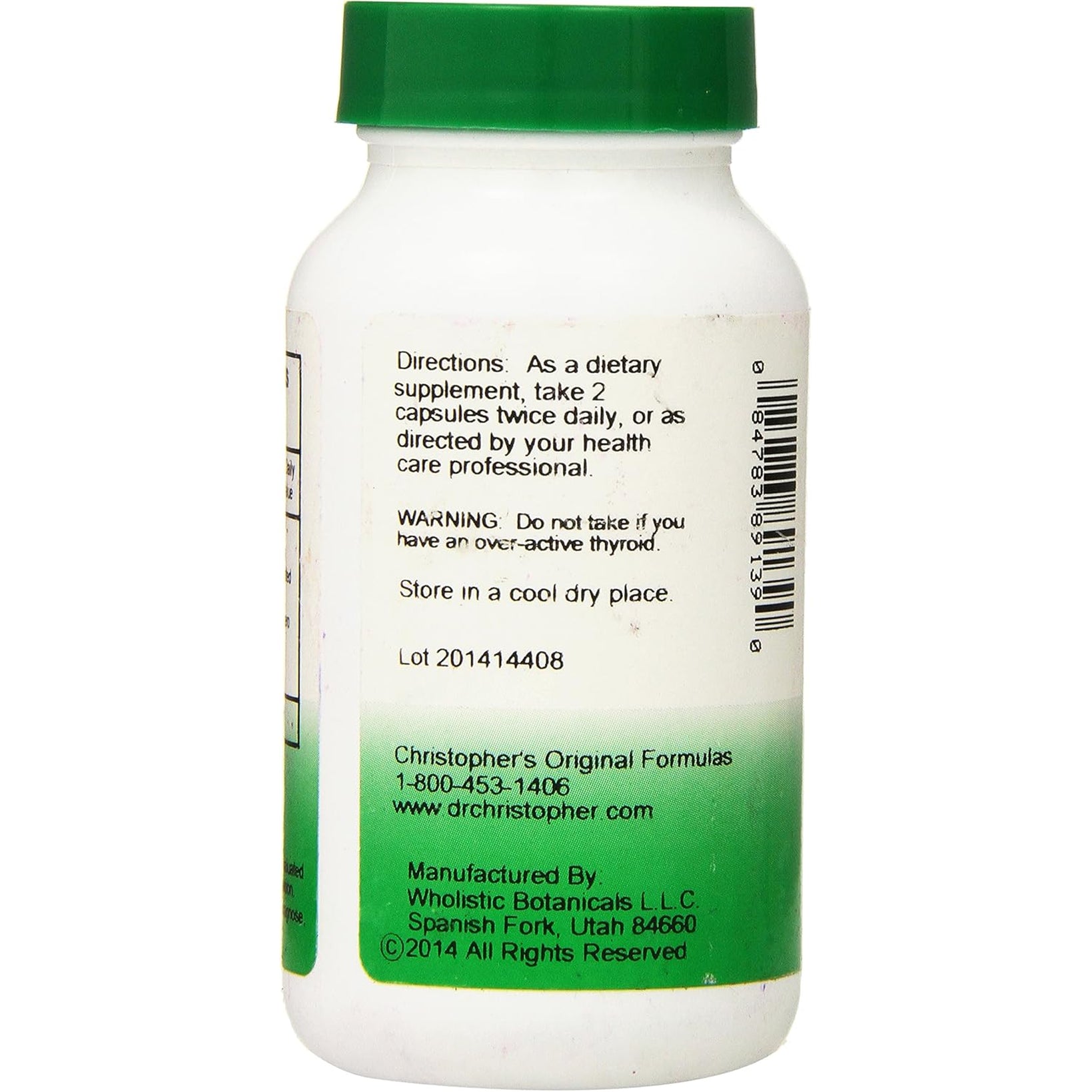 Christopher'S Original Formulas Herbal Thyroid | 100 Vegetarian Capsules | Traditional Herbal Blend Made with Kelp, Fo-Ti & Gotu Kola | Made in the USA