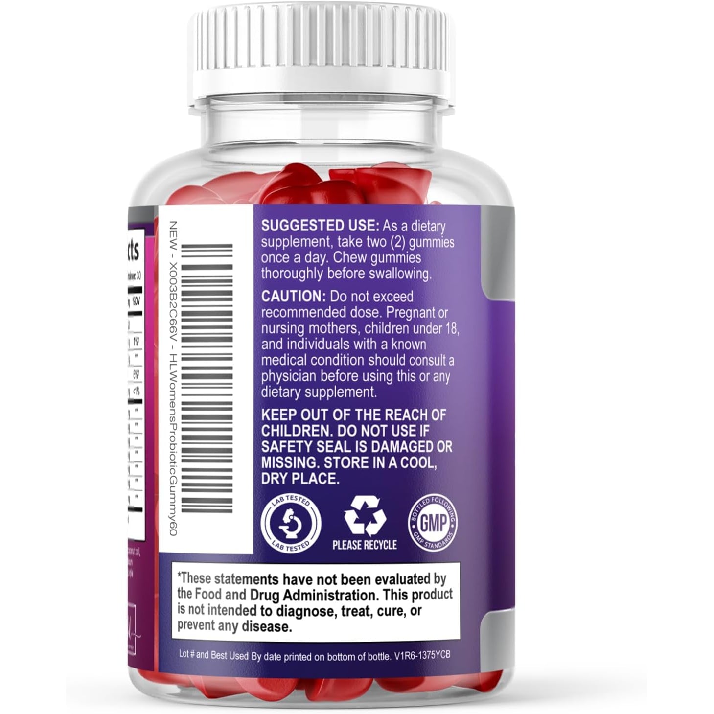 Probiotics for Women Gummies with Cranberry - 6 Premium Strains for PH Balance - Women Probiotics for Digestive Health, Vaginal & Immune Support, Women'S Probiotic Feminine Health Gummy - 60 Gummies