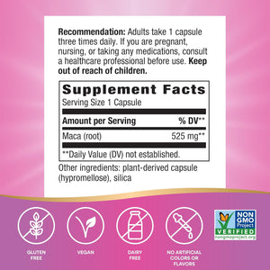 Nature'S Way Maca Root, Traditional Libido Support*, 525 Mg per Serving, Non-Gmo Project Verified, 100 Vegan Capsules (Packaging May Vary)