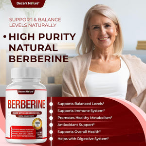Berberine Supplement 1800Mg - Premium Berberine Hcl 97% High Purity, Supports Immune System, High Potency Hydrochloride & Extract, Activates AMPK & GLP-1, Non-Gmo Vegan, for Men Woman 90 Capsules
