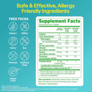Culturelle® Kids Probiotics and Electrolytes Hydration Super Duo, Strawberry Lemonade, Sugar Free‡ Powder Packets for Immune and Digestive Support, 30 Count