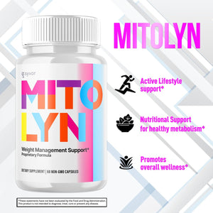 Mitolyn Pills, Official Mitolyn Purple Peel Capsules Advanced Formula Supplement, All Natural Mito Lyn Keto Support Maximum Strength Energy and Wellness Capsulas Mitolin Vitamin Pastilla (60 Capsules)
