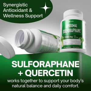 Florabliss 120 Liposomal Sulforaphane Supplement+ 1000Mg Capsules - Broccoli Extract | with Quercetin, Selenium & NAC - High Potency Non-Gmo - Vegan - Non GMO