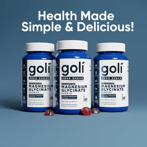 Goli Zero Sugar Magnesium Gummies - 125Mg Magnesium Citrate with Vitamin D - No Artificial Sweeteners, No Sugar Alcohols - Vegan, Keto-Friendly, Gluten-Free