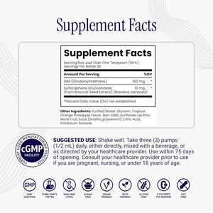 Rho Nutrition Liposomal DIM+ Liquid Supplement – Ultra High Absorption Diindolylmethane with Sulforaphane Glucosinolate – Supports Estrogen Metabolism, Hormone Balance & Detox Pathways – Men & Women