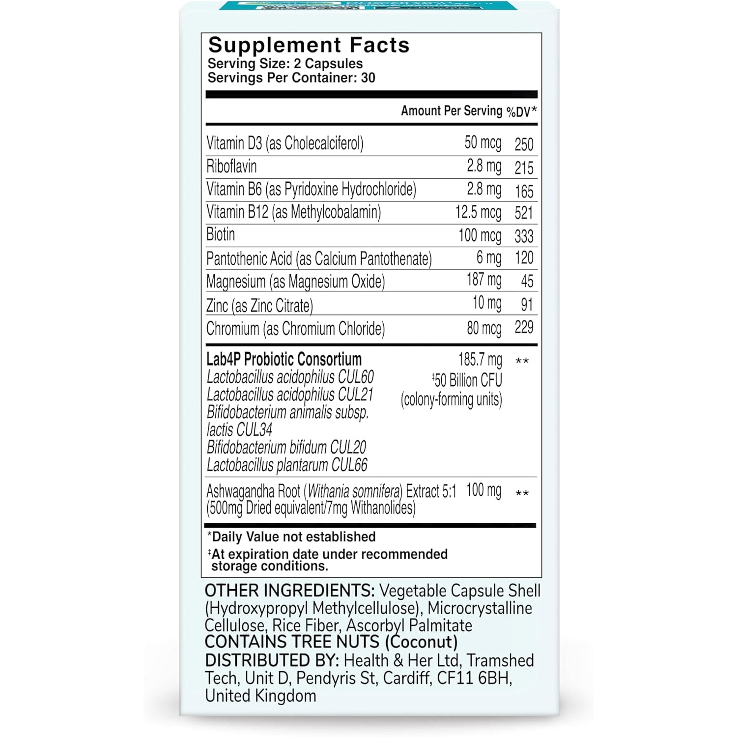 Health & Her Weight Management Probiotics for Women - Perimenopause & Menopause Supplement - Clinically Studied 50Bn CFU Probiotics to Support Gut Health, Energy, Mood & Mind, Vegan (60 Ct - 1 Month)