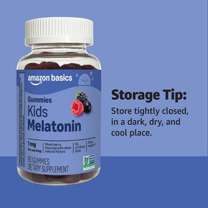 Amazon Basics Kids Melatonin 1 Mg Dietary Supplement Gummies 90 Count