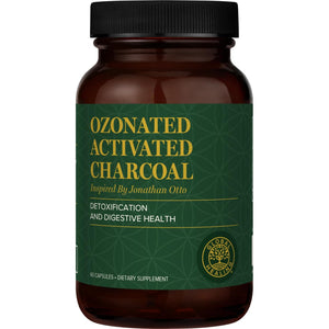 Global Healing Center - Ozonated Activated Charcoal Powder - Advanced Digestive Detox That Adsorbs Internal Unwanted Compounds - Helps Relieve Occasional Gas Discomfort - 60 Activated Charcoal Pills