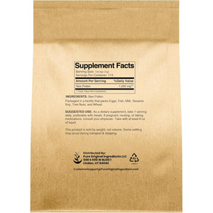 PURE ORIGINAL INGREDIENTS Bee Pollen, 4 Oz, No Fillers, Undiluted Pure Supplement