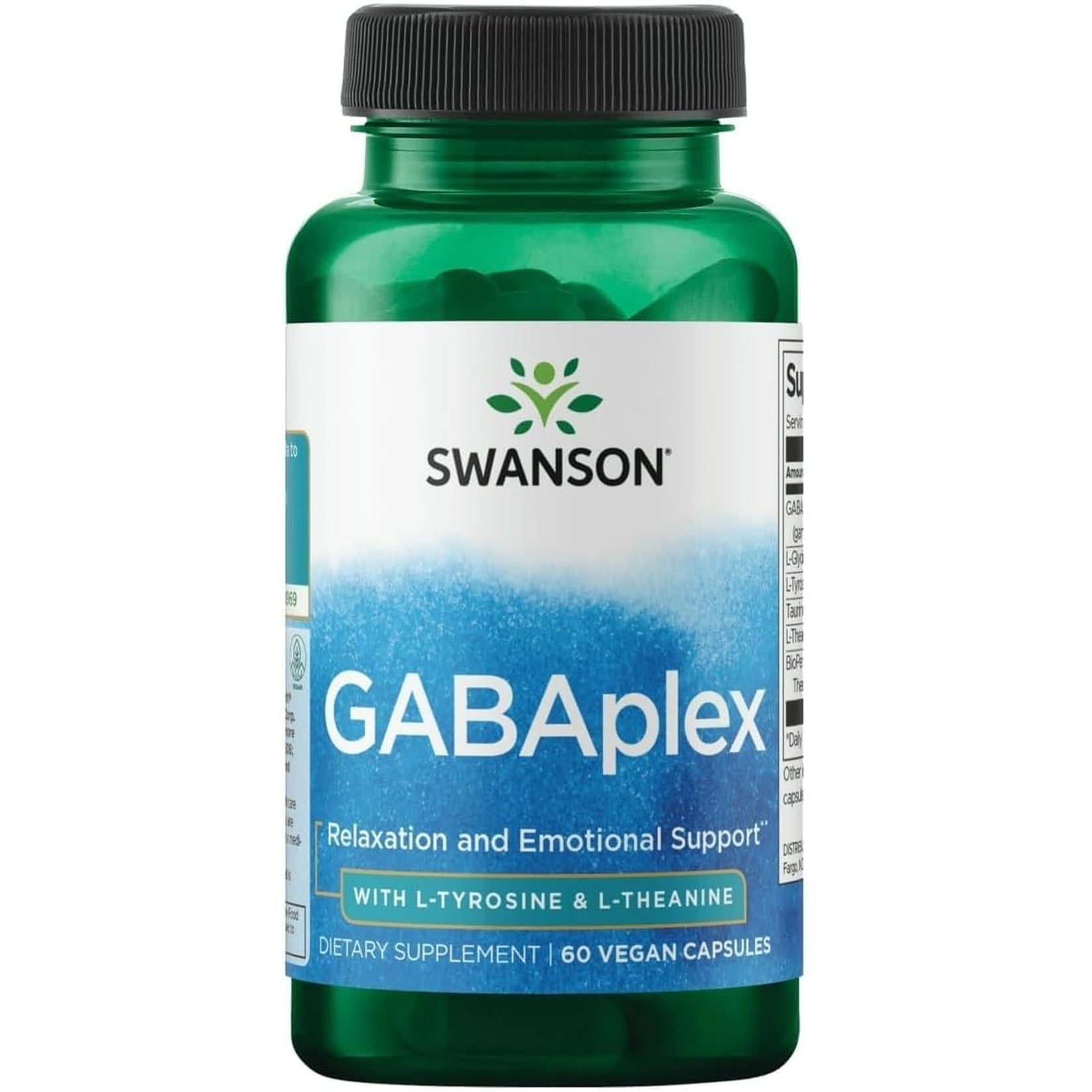 Swanson Amino Acid Gabaplex W/L-Tyrosine & L-Theanine 60 Veg Capsules