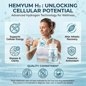 Hydrogen Water Tablets, H2 Molecular Hydrogen with Magnesium, 10 PPM Hydrogen Tablets for Drinking Water, Supports Physical Recovery, Brain Health&Cellular Energy - Non-Gmo, Gluten-Free 120 Tablets.