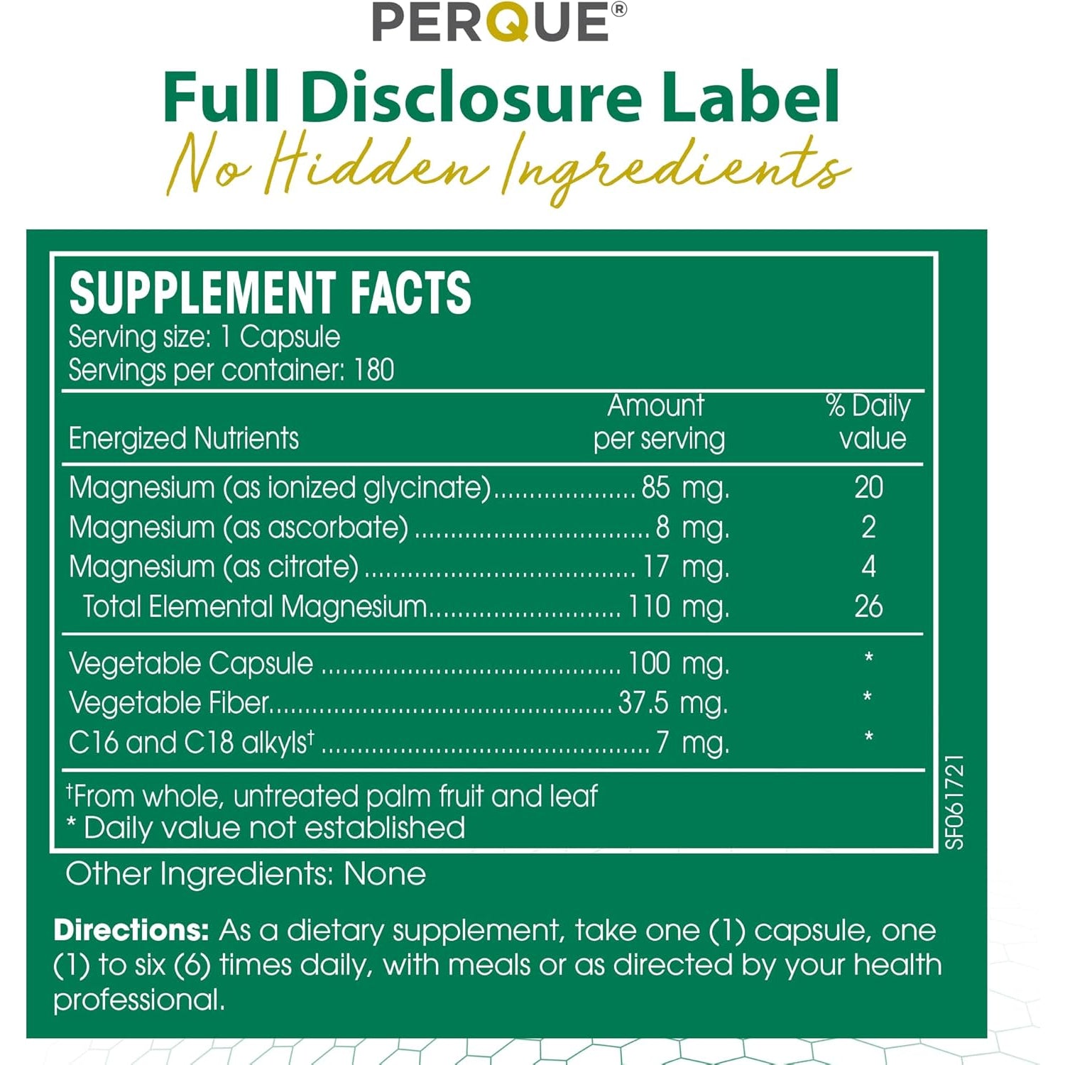 PERQUE Mg plus Guard 180 Vegetable Capsules