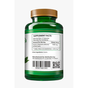 Organic Vitamins Anamu 1250Mg 100% Organically Grown 120 Capsules Petiveria Allicea