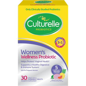 Culturelle Women’S Wellness, Daily Chewable Probiotics for Women - Supports Digestive, Vaginal and Immune Health, Occasional Diarrhea, Gas & Bloating - Non-Gmo - 30 Count