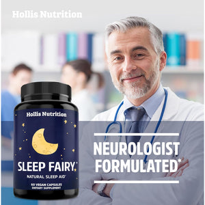 SLEEP FAIRY Natural Sleep Aid | Magnesium Glycinate 500Mg, Melatonin 10Mg, L-Theanine, B6, 5-HTP, GABA, Valerian Root & Ashwagandha | Herbal Sleeping Pills for Adults | Vegan Sleep Pills | MADE in USA