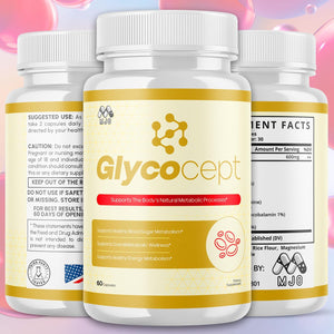 Glycocept Capsules, Official Glycocept Pills with All Natural Ingredients, Advanced Glycocept Capsules Health and Wellness Vitamin Supplement for Maximum Strength Multivitamin Supports (60 Capsules)