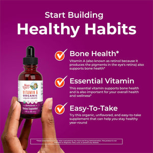 MARYRUTH'S Organics USDA Organic Vitamin a Liquid Drops | 3 Month Supply | Bone Health for Ages 14+ | Essential Vitamin | 750Mcg per Serving | Sugar Free | Vegan | Non-Gmo | Gluten Free | 1Oz