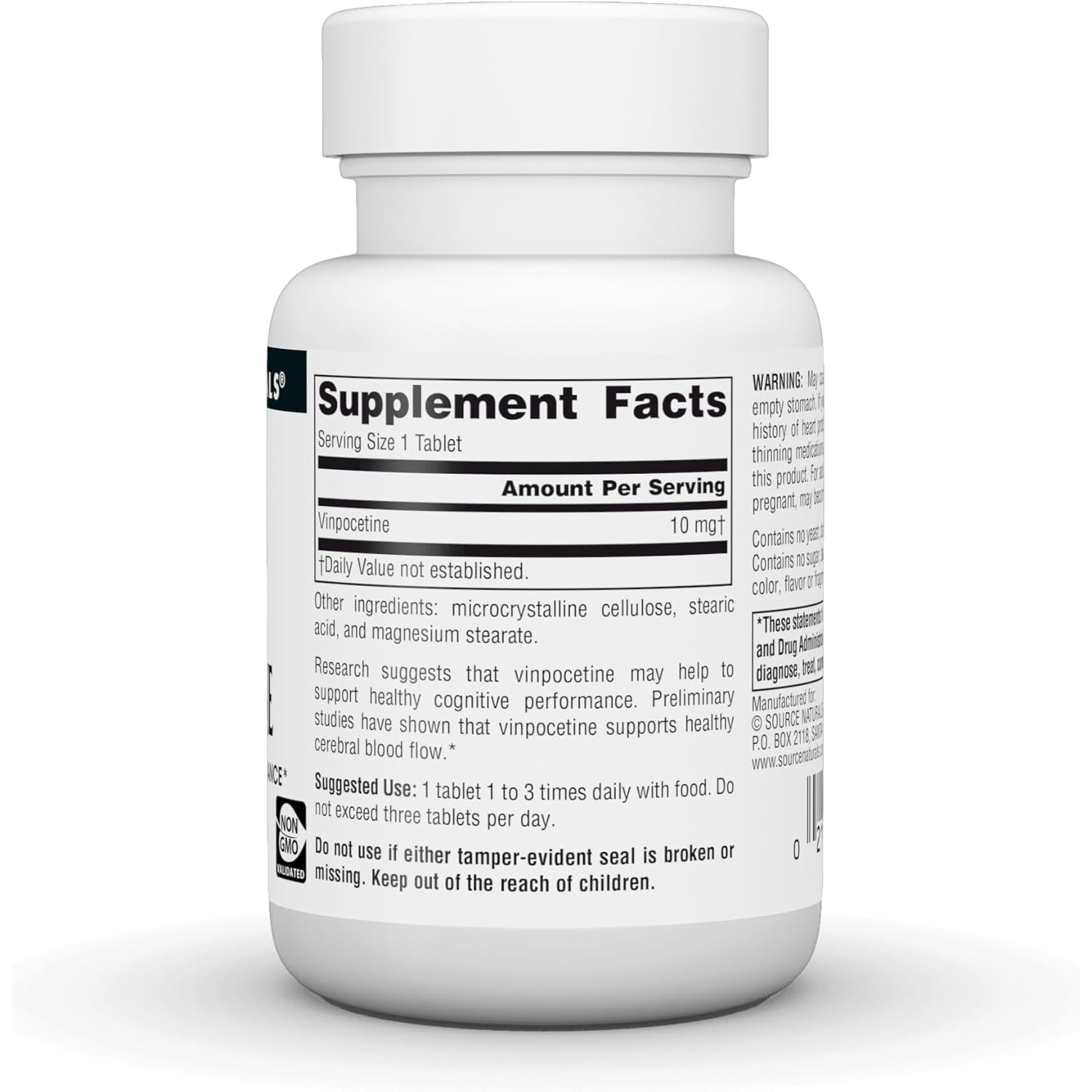 Source Naturals Vinpocetine Tablets, Supports Cognitive Performance*, 10 Mg - 60 Tablets