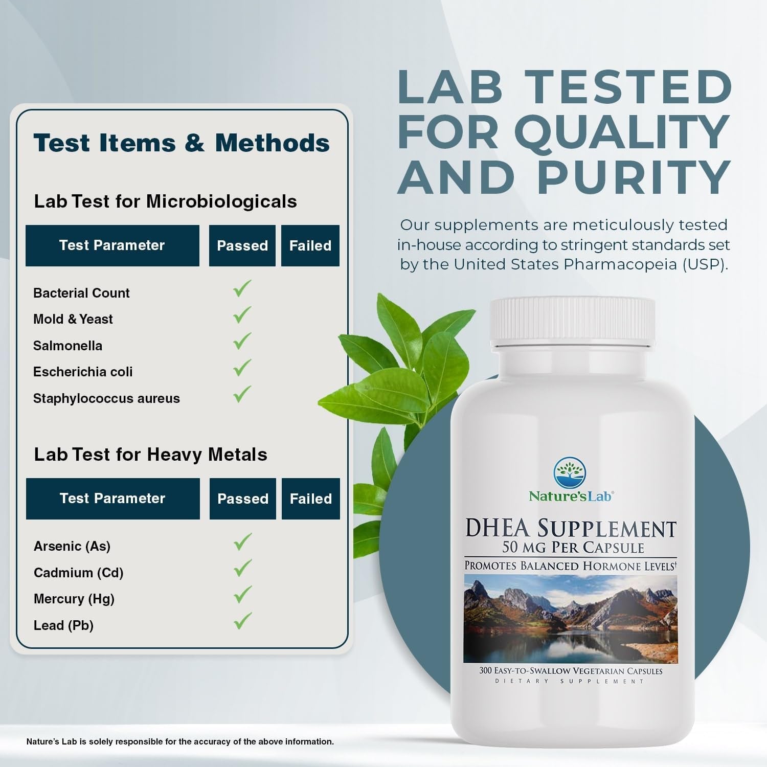 Nature'S Lab DHEA 50Mg Supplement - Promotes Balanced Hormone Levels, Healthy Energy and Increased Mental Clarity* - 300 Capsules (10 Month Supply)