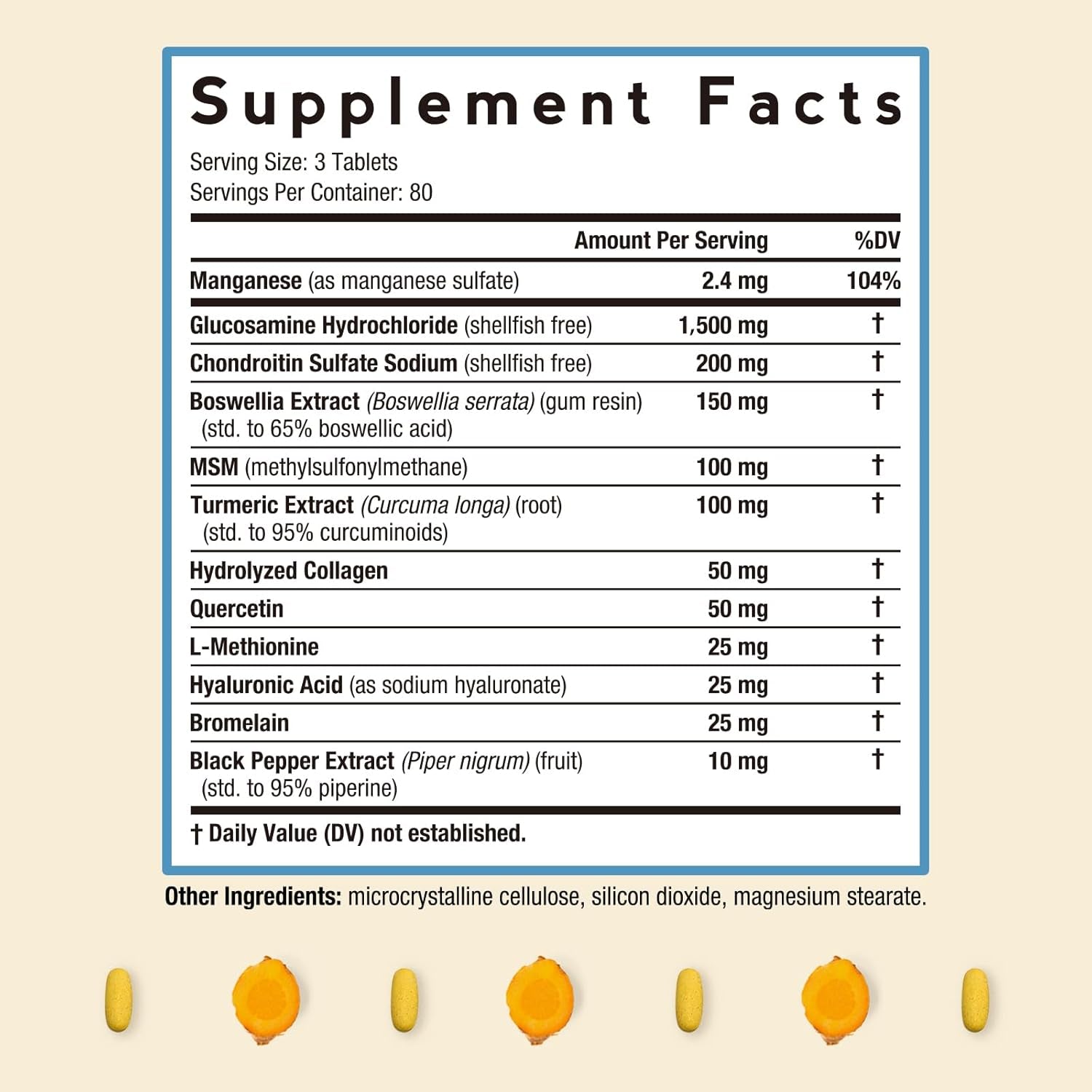 Doctor'S Recipes Glucosamine Chondroitin MSM Turmeric Quercetin, Movement Support Supplement for Men & Women, with Black Pepper for High Absorption, Mobility & Flexibility, No Shellfish, 240 Tablets