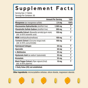 Doctor'S Recipes Glucosamine Chondroitin MSM Turmeric Quercetin, Movement Support Supplement for Men & Women, with Black Pepper for High Absorption, Mobility & Flexibility, No Shellfish, 240 Tablets
