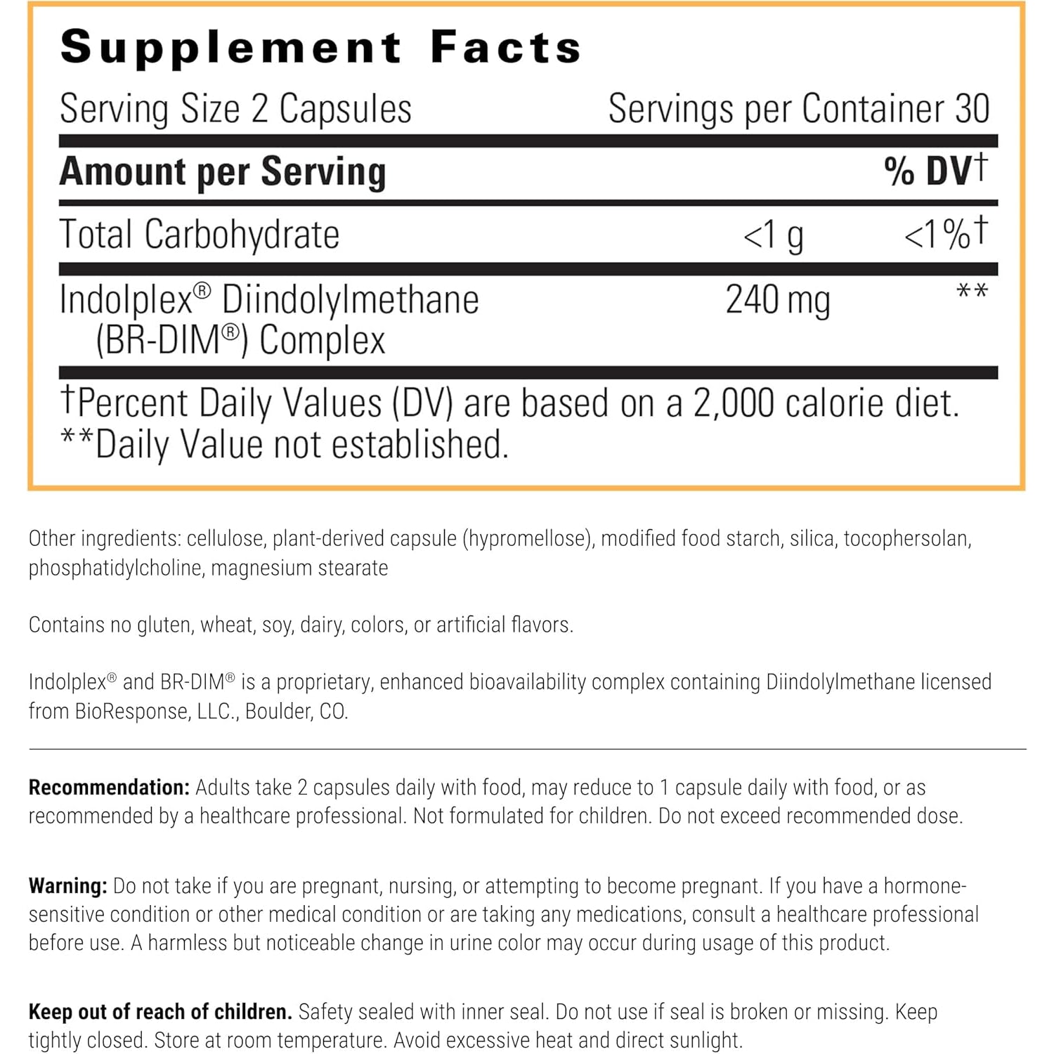 Integrative Therapeutics Indolplex – 240Mg Bioavailable DIM for Hormone Balance Support* - Supports Estrogen Metabolism* - Gluten-Free & Dairy-Free - 60 Capsules (30 Servings)