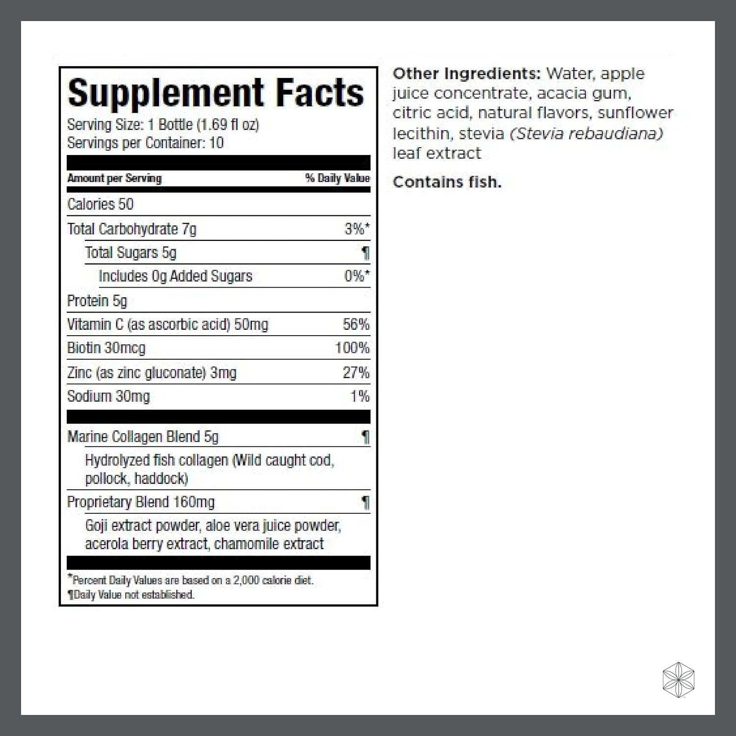 Isagenix Collagen Elixir - Drink with Marine Collagen Peptides - Support a Youthful Appearance with Vitamin C, Zinc & Biotin - 10 Bottles (1 Box)