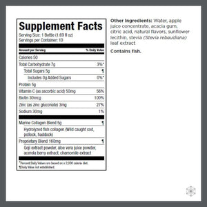 Isagenix Collagen Elixir - Drink with Marine Collagen Peptides - Support a Youthful Appearance with Vitamin C, Zinc & Biotin - 10 Bottles (1 Box)