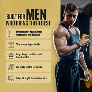 Male Performance Burner | GLP-1 Pathway Support + Fat Burner for Men | Helps Lose Weight, Maintain Muscle, Boost Energy | 3Rd Party Tested Formula | 60 Unisex Weight Loss Pills All Adults