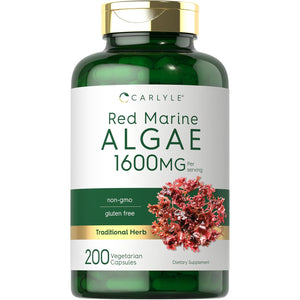 Carlyle Red Marine Algae 1600Mg | 200 Capsules | Vegetarian Supplement | Non-Gmo, Gluten Free