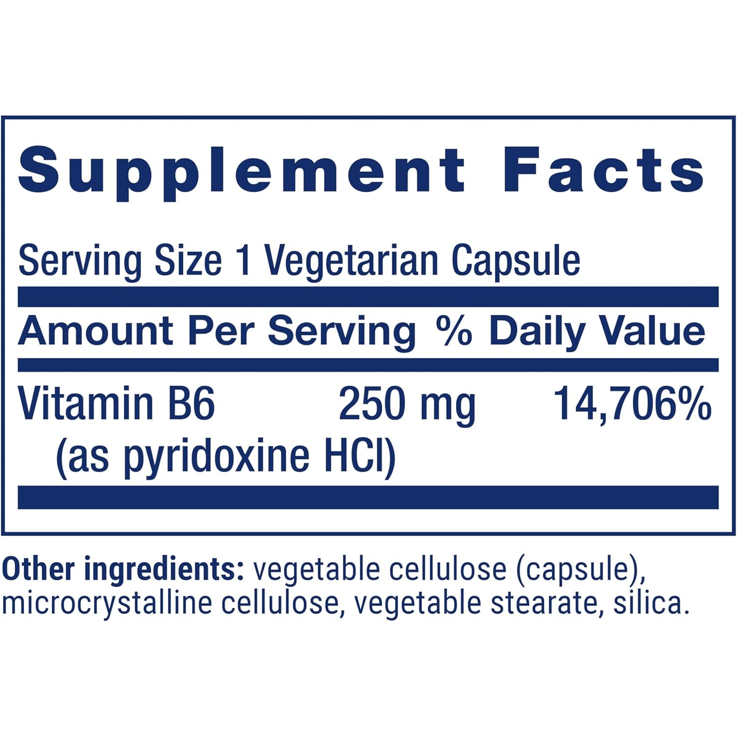 Life Extension Vitamin B6, 250 Mg, High Potency, Cardiovascular Health, Neurological Health, Eye Health, Healthy Kidney Function, Gluten-Free, Non-Gmo, Vegetarian, 100 Capsules