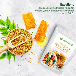 Z Natural Foods Spanish Bee Pollen Granules - Pure & Raw Pollen Granule, Product of Spain - Nutrient-Dense for Energy & Immune Support - Aromatic Sweet Flavor, Sprinkle on Salads & Smoothies, 1Lb