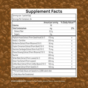 Slim Coffee GLP-1 Supplement | GLP 1 Booster to Control Appetite and Cravings | Great Tasting Metabolic Support - Coffee Bean Extract, Green Tea, Yerba Mate (Caramel)