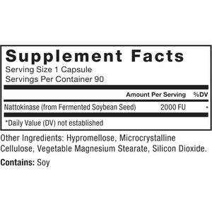 Force Factor Nattokinase 2000 FU, Nattokinase Supplement for Heart Health and Blood Pressure Health, Blood Circulation Pills, Non-Gmo, Vegan, No Gelatin, 90 Vegetable Capsules