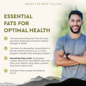 Ancestral Supplements Grass Fed Beef Tallow Capsules, 3000Mg, Nourishing Kidney Fat Supplement Supports Bones, Teeth, Gums, Skin, Immune and Overall Health, Non-Gmo, 180 Capsules