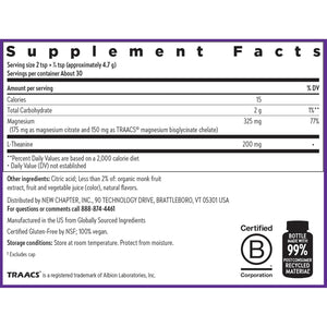 New Chapter Magnesium Glycinate + L-Theanine Supplement Powder, with 325 Mg Magnesium & L-Theanine 200 Mg for Calm, Focus, Mental Clarity, Muscle Relaxation & Cortisol Balance*, 30 Servings
