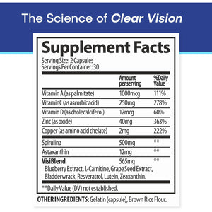 Eye Health Supplement – 14 Essential Nutrients for Clear Vision, Blue Light Protection, and Long-Term Eye Health. Supports Clarity and Eye Wellness. 60 Capsules. (1 Pack)