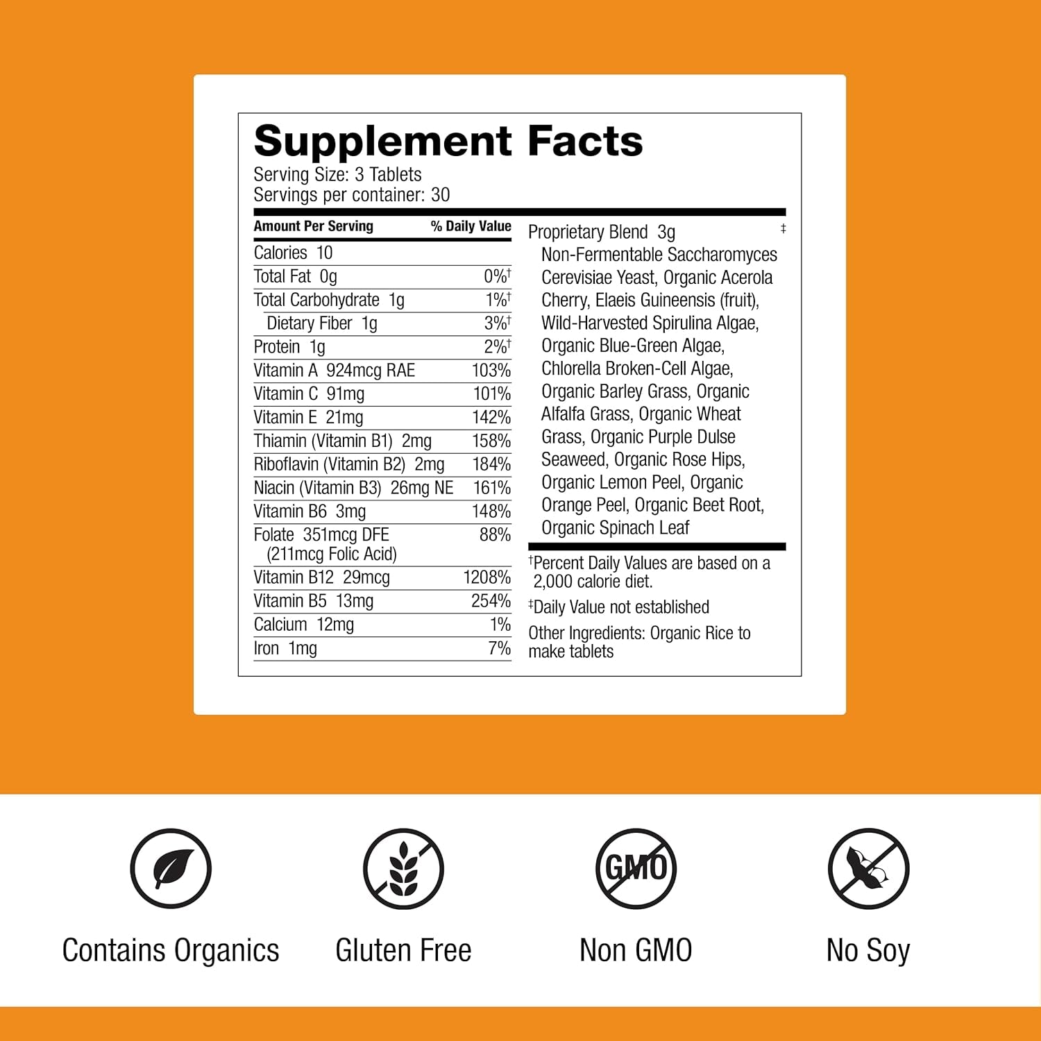 Dr. Schulze'S Superfood 100 - Everyday Superfood Supplement to Support Overall Wellness - Mutivitamin Support for Cellular Nutrition & Energy - Clean Ingredients - Gluten-Free & Dairy-Free - 90 Count