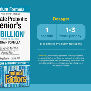 Natural Factors Ultimate Probiotic Senior'S - Senior Supplement for Digestive & Immune Health - 35 Billion Cfus - Non-Gmo & Gluten-Free - 30 Capsules (30 Servings)