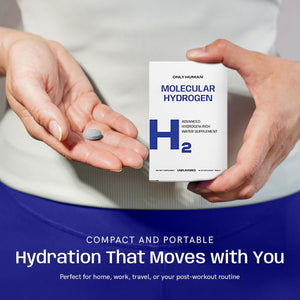H2 Molecular Hydrogen Water Tablets with Magnesium | 12PPM Hydrogen Tablets for Drinking Water | Unflavored Dietary Supplement | Gluten, Sugar & Soy Free | Made in the USA | 30 Tabs | Only Human