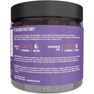 Jacked Factory Lean PM Weight Loss Gummies - Night Time Fat Burner & Appetite Suppressant Sleep Supplement with Melatonin & Ashwagandha - 60 Metabolism Gummies, Midnight Berry