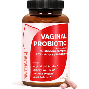 Heraure Vaginal Probiotics for Women - Ph Balance, Healthy Vaginal Odor, Vaginal Flora, Yeast Balance, Women Probiotics and Prebiotics, Immune Support - Prebiotics & Lactobacillus Probiotic,60Ct
