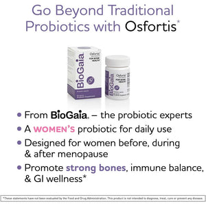 Biogaia Osfortis, Women’S Probiotic for Strong Bones, Immune Balance & GI Wellness, Contains L. Reuteri 6475, 60 Capsules, 1 Pack