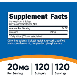 Nutricost Lycopene (20Mg) 120 Softgels - Gluten Free, Non-Gmo