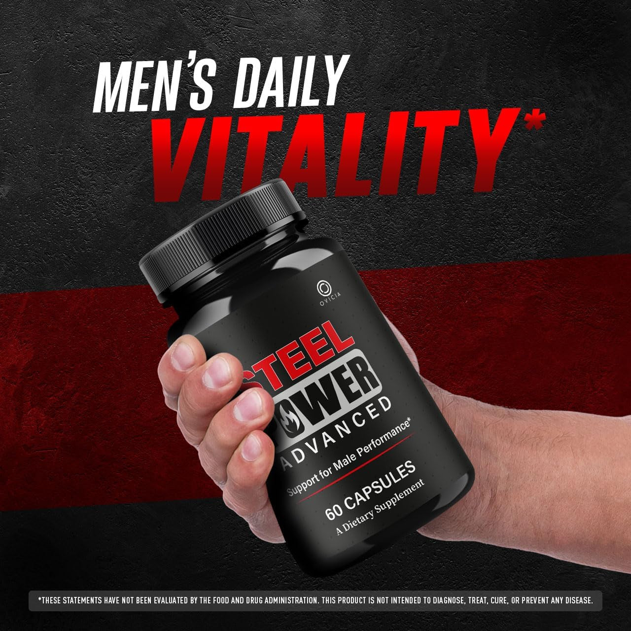 Steel Power - Steel Power Pills All Natural Maximum Strength, Daily Steelpower Capsules Premium Advanced Support Formula for Overall Health & General Wellness, 60 Capsules for 1 Month